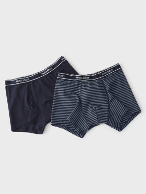 White Stuff 2pack Boxers Plain And Stripe Navy Multi | 78693-CPXI