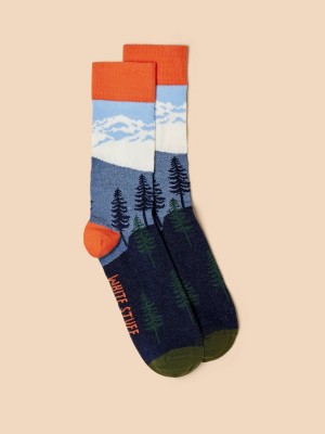 White Stuff Alpine Scenic Ankle Socks Blue Multi | 32807-FIUW