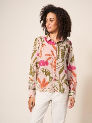 White Stuff Ayla Cotton Shirt Pink Multi | 30428-GVLC