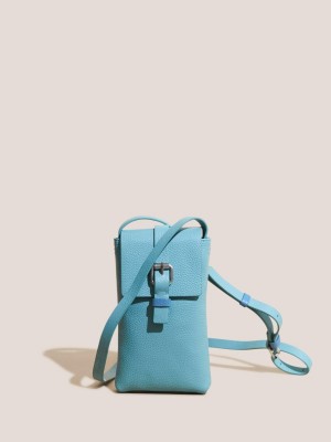 White Stuff Clara Buckle Phone Bag Duck Egg Blue | 63502-UICX