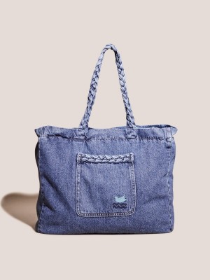 White Stuff Denim Tote Bag Mid Denim | 32650-CHQW