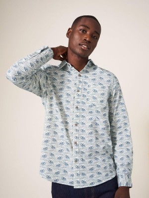 White Stuff Duck Printed Shirt Natural White | 16729-IYWA