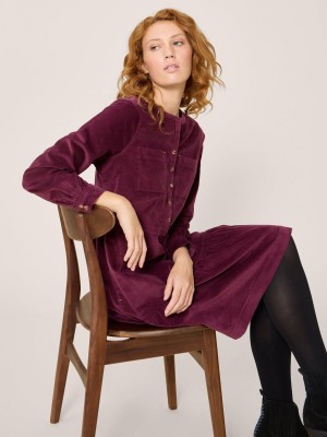 White Stuff Edith Cord Dress Dk Plum | 69570-NPLB