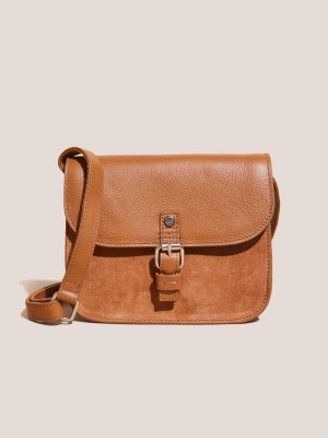 White Stuff Eve Buckle Leather Satchel Mid Tan | 38620-IAXL