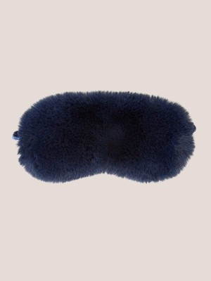 White Stuff Faux Fur Velvet Eye Mask Dark Navy | 17439-UBAM