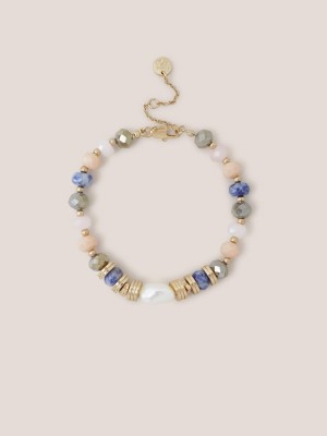 White Stuff Gem Beaded Bracelet Pink Multi | 89214-FPGZ