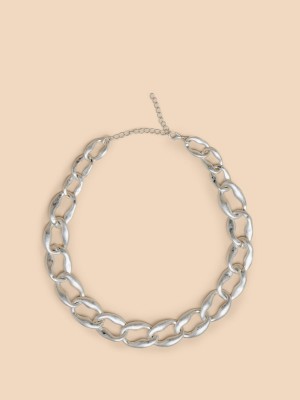 White Stuff Giacinta Chain Necklace Silver Tone Metallic | 01945-APMQ