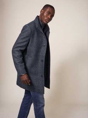 White Stuff Horsholm Wool Funnel Coat Charcoal Grey | 96431-NKMD