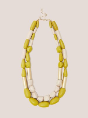 White Stuff Jasmine Bead Necklace Chartreuse Multi | 40795-CVZP