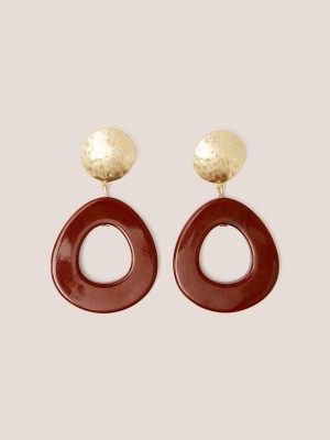 White Stuff Jasmine Resin Earring Deep Red | 53409-MOPE