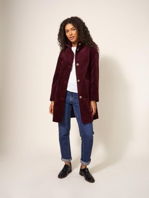 White Stuff Karla Smart Velvet Coat Dk Plum | 73049-ZTCV