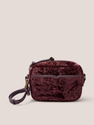 White Stuff Lexi Velvet Camera Bag Dk Plum | 45819-AKYS