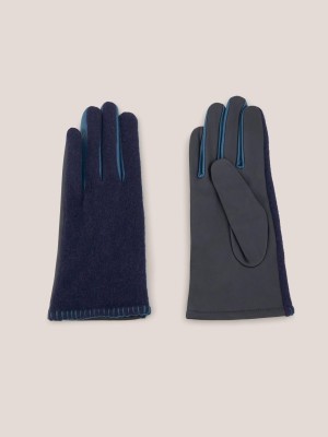 White Stuff Lucie Leather Glove Dark Navy | 80716-NSUG