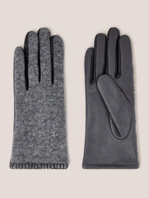 White Stuff Lucie Leather Glove Mid Grey | 57932-VYOR