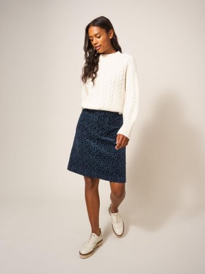 White Stuff Melody Organic Cord Skirt Grey Multi | 36257-GHEO