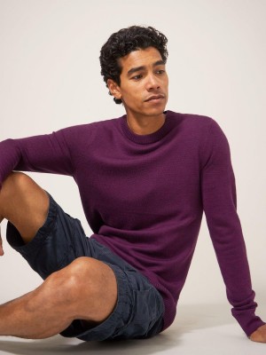 White Stuff Newport Crew Neck Jumper Mid Plum | 13590-FMBT