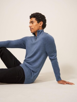 White Stuff Newport Merino Jumper Chambray Blue | 91328-YRSP