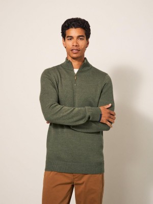 White Stuff Newport Merino Jumper Khaki Green | 49816-CAOF