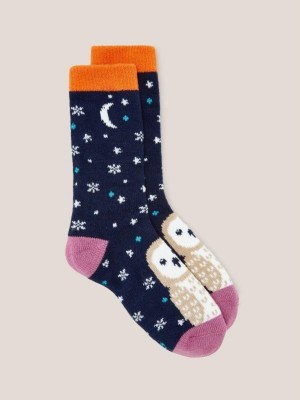 White Stuff Night Owl Cabin Socks Navy Multi | 08316-ITOM