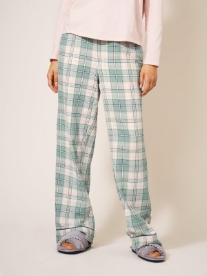 White Stuff Nina Organic Check Pj Bottom Green Multi | 39654-TYJU