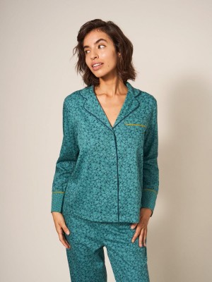 White Stuff Nina Organic Pj Shirt Teal Multi | 15798-ZWFG