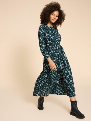 White Stuff Olive Jersey Dress Black Print | 85097-WYQS