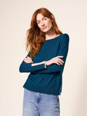 White Stuff Olive Knitted Jumper Dk Teal | 74132-QNWR