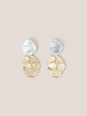 White Stuff Pansy Hammered Earring Mixed Metallic | 15609-EXMQ