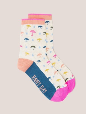 White Stuff Rainy Day Ankle Sock Natural Multi | 70692-DGAM