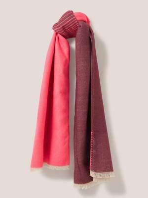 White Stuff Selma Midweight Scarf Bright Pink | 68274-OZRL