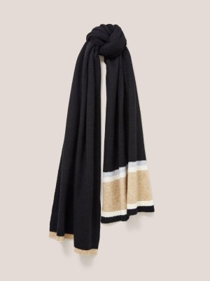 White Stuff Sienna Fine Knit Scarf Black Multi | 30965-AWJU