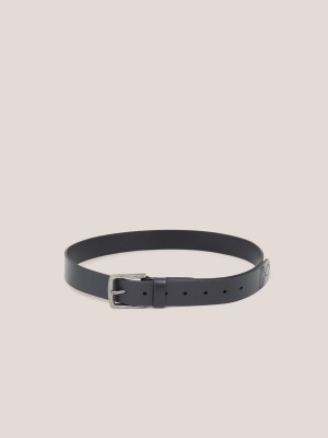 White Stuff Smart Leather Belt Pure Black | 69785-TKDH