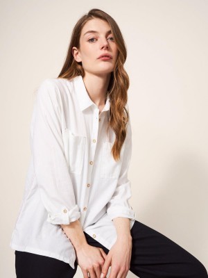 White Stuff Sophie Organic Cotton Shirt Pale Ivory | 26198-ACHE