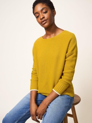 White Stuff Southbank Jumper Dark Chartreuse | 60791-WFTV