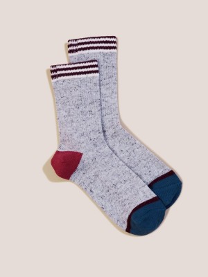 White Stuff Sport Rib Socks Grey Multi | 40285-SJNG