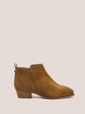 White Stuff Suede Willow Ankle Boot Dark Tan | 31469-JOTE