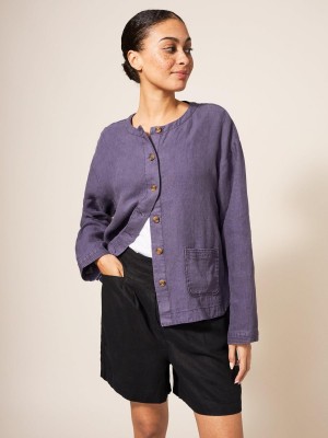 White Stuff Tabby Linen Jacket Dusty Purple | 85072-ECIP