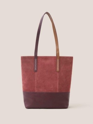 White Stuff Tara Leather Tote Bag Deep Red | 28079-TCNM