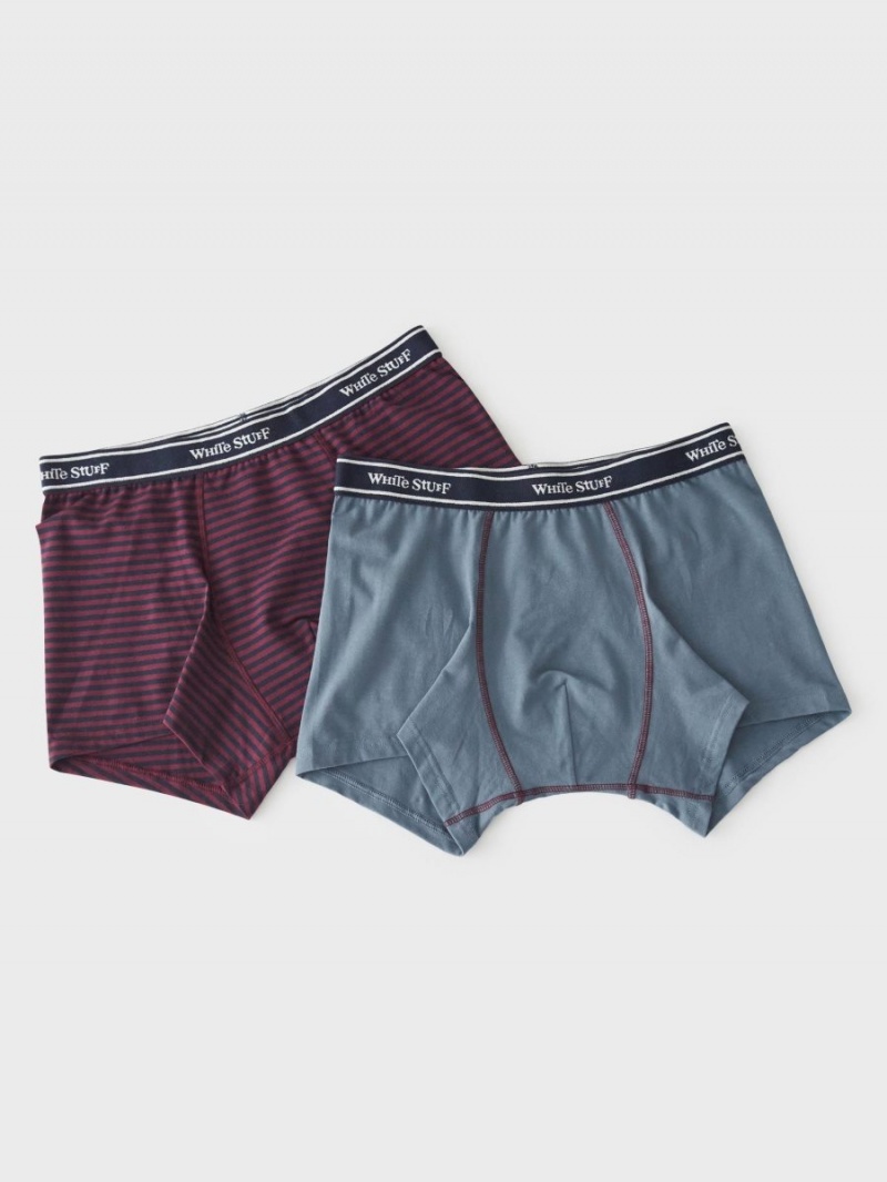 White Stuff 2 Pack Boxers Plain And Stripe Teal Multi | 98457-BMXE