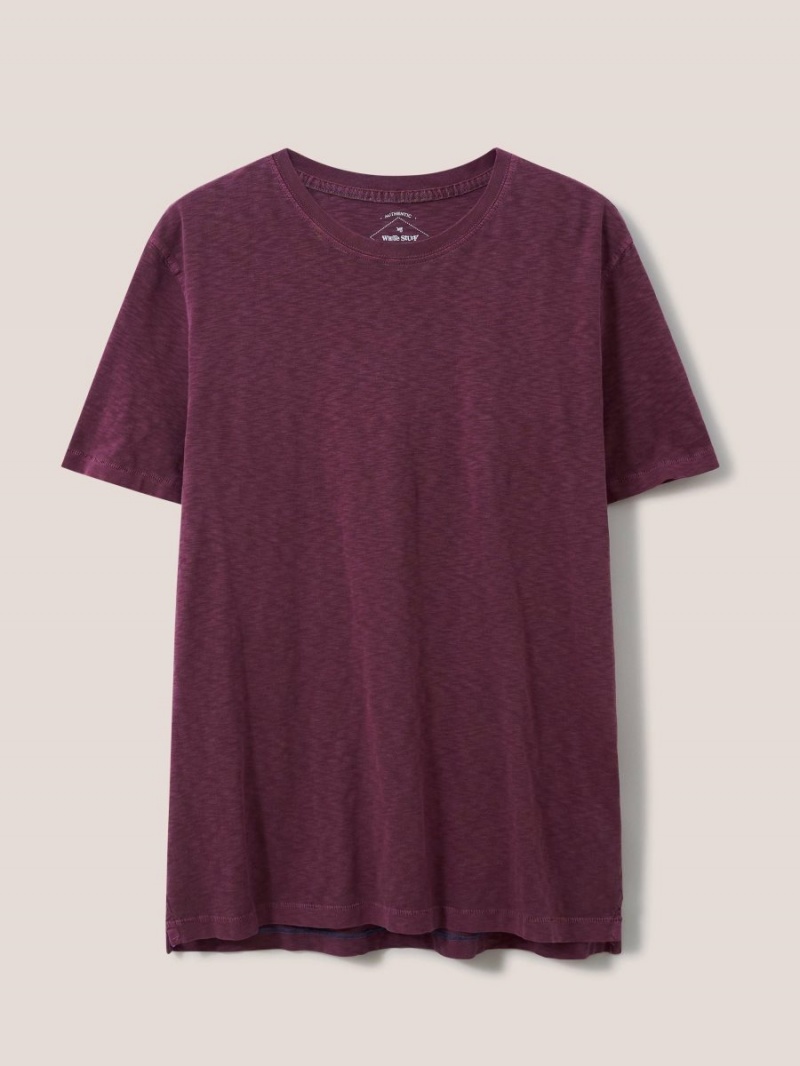 White Stuff Abersoch Short Sleeve Tee Mid Plum | 70382-CMHY