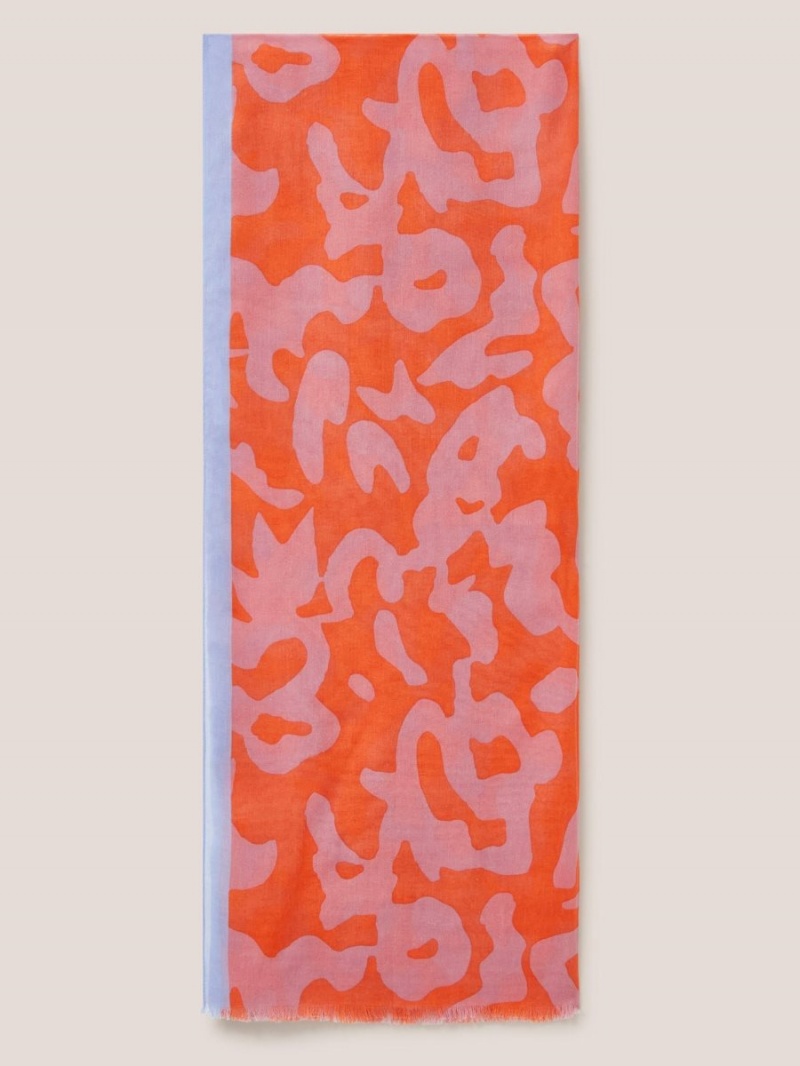 White Stuff Abstract Oversized Scarf Orange Multi | 53109-MPUS