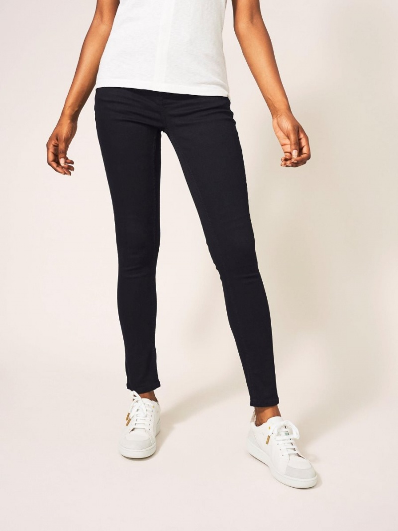 White Stuff Amelia Skinny Leg Jeans Black Denim | 65390-AEWV