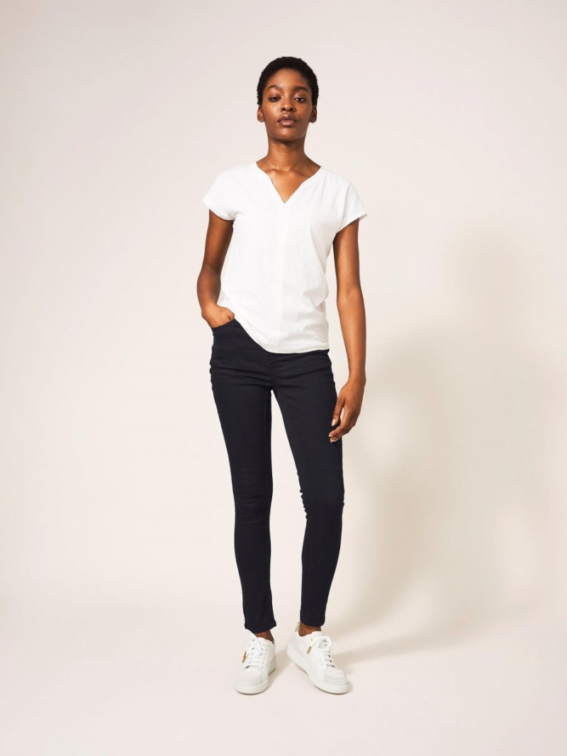 White Stuff Amelia Skinny Leg Jeans Black Denim | 65390-AEWV