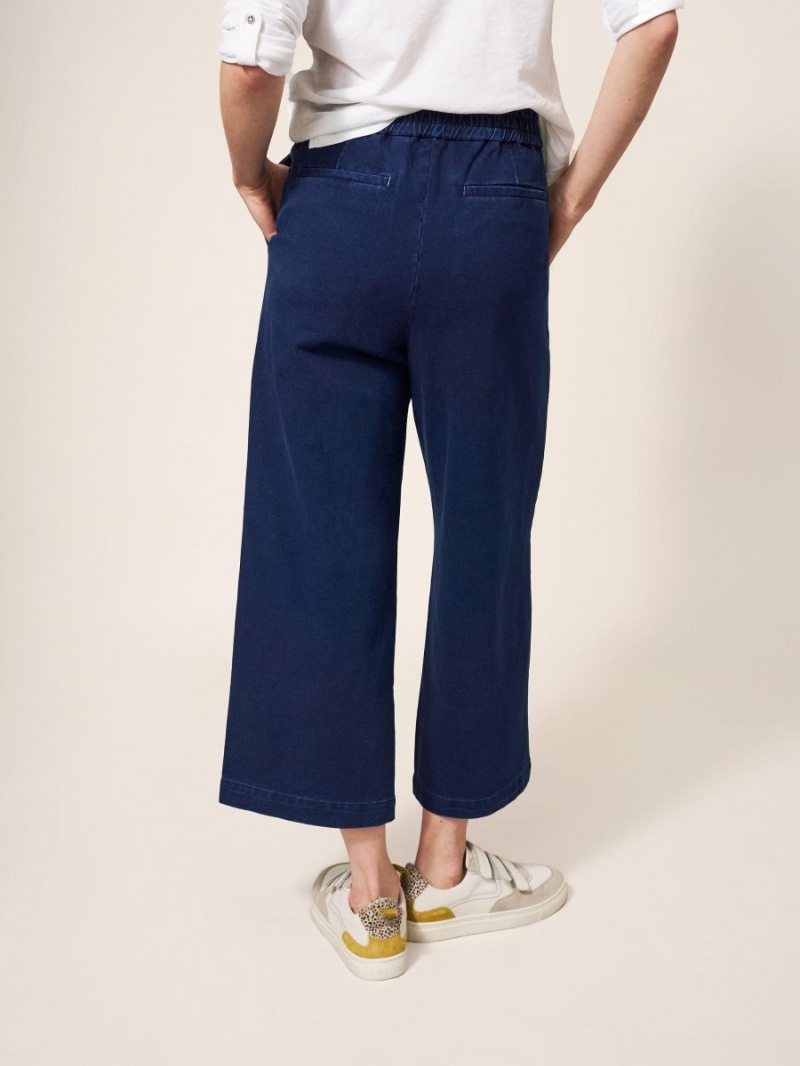 White Stuff Belle Jersey Wide Leg Crop Dk Denim | 31682-CYJX