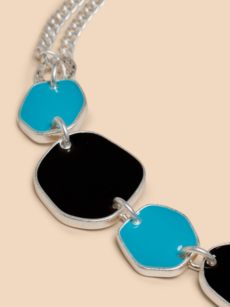 White Stuff Calia Enamel Necklace Blue Multi | 85129-FPZH