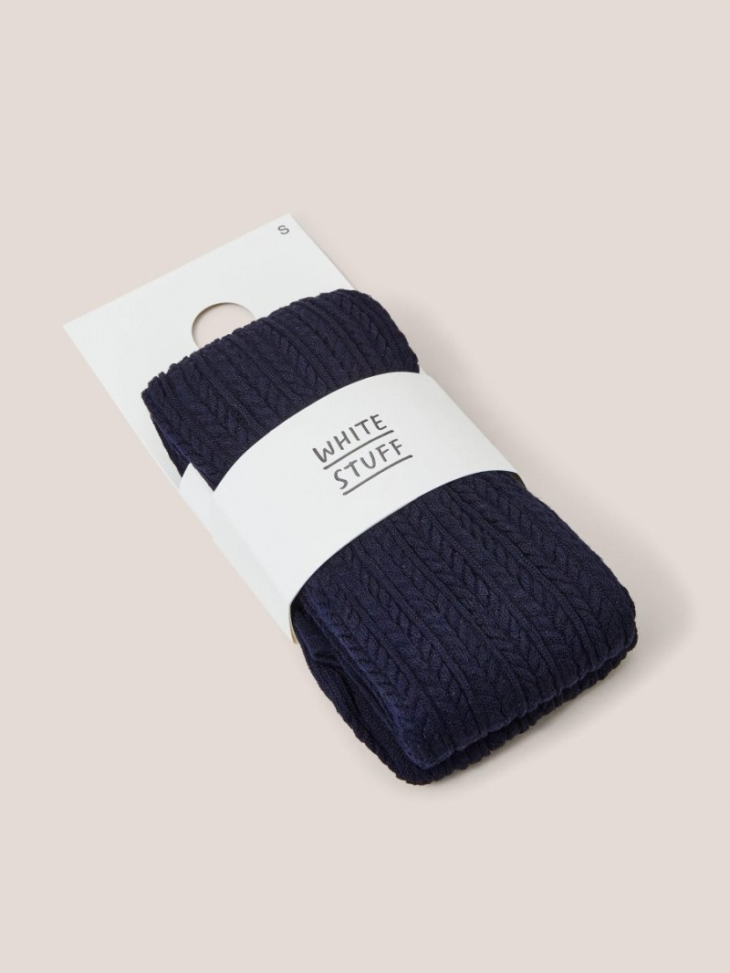 White Stuff Cara Cable Knit Tights Dark Navy | 53964-RDBN