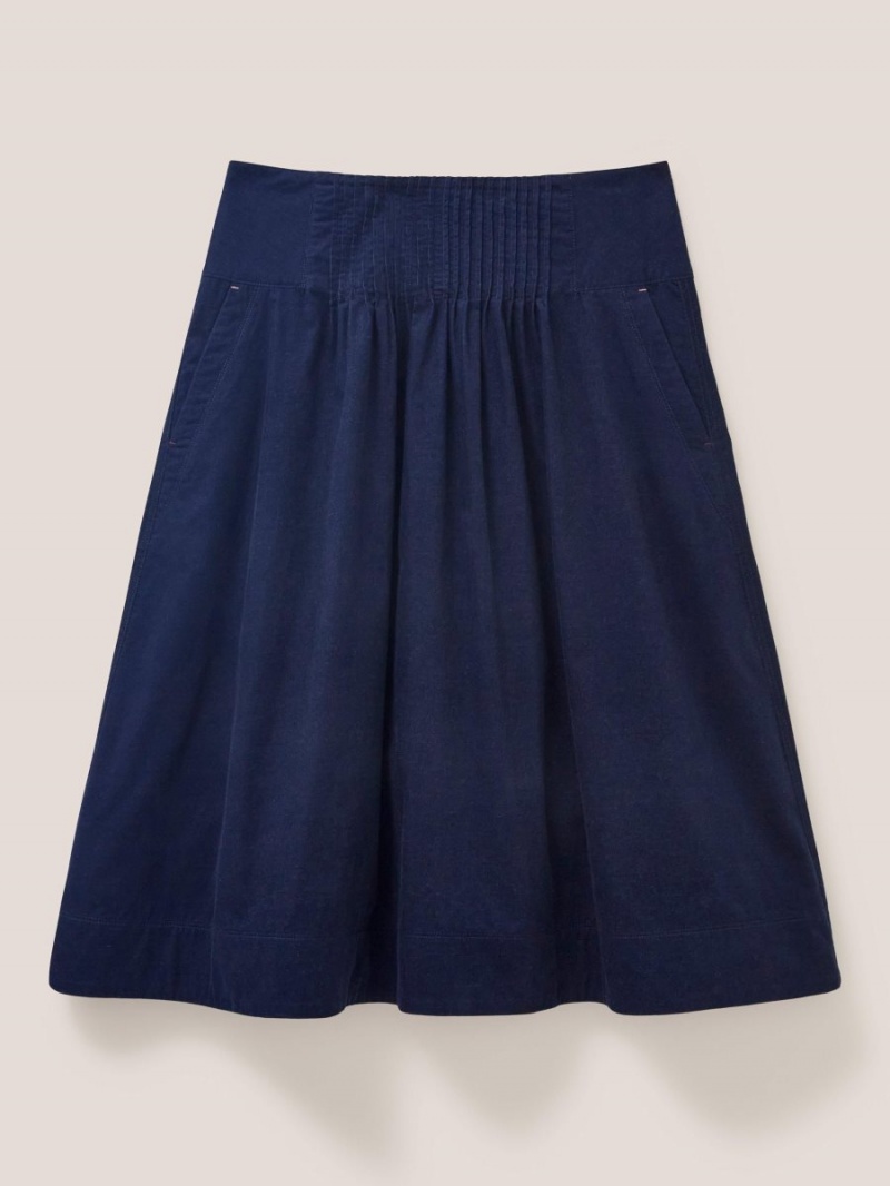 White Stuff Charlotte Cord Midi Skirt Dark Navy | 14239-SAFX