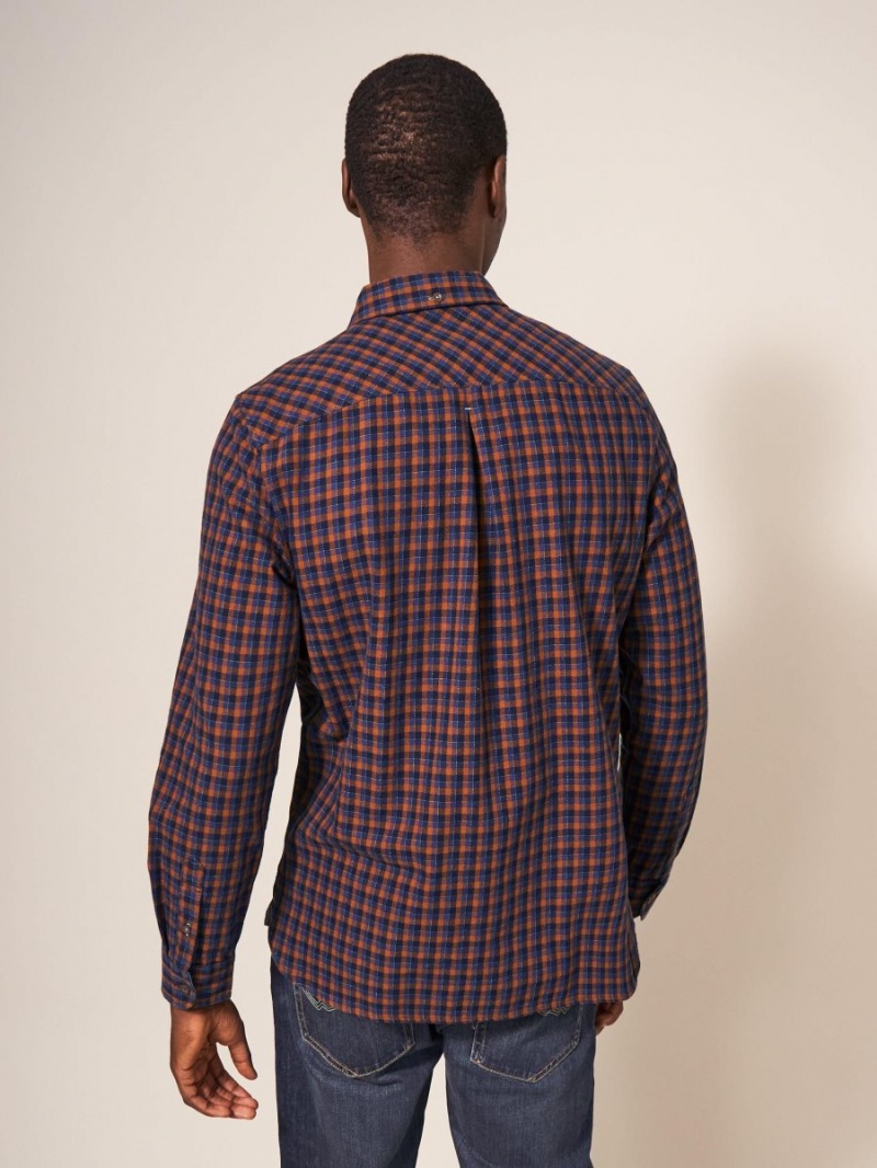 White Stuff Checked Twill Shirt Dark Navy | 40918-QWZK