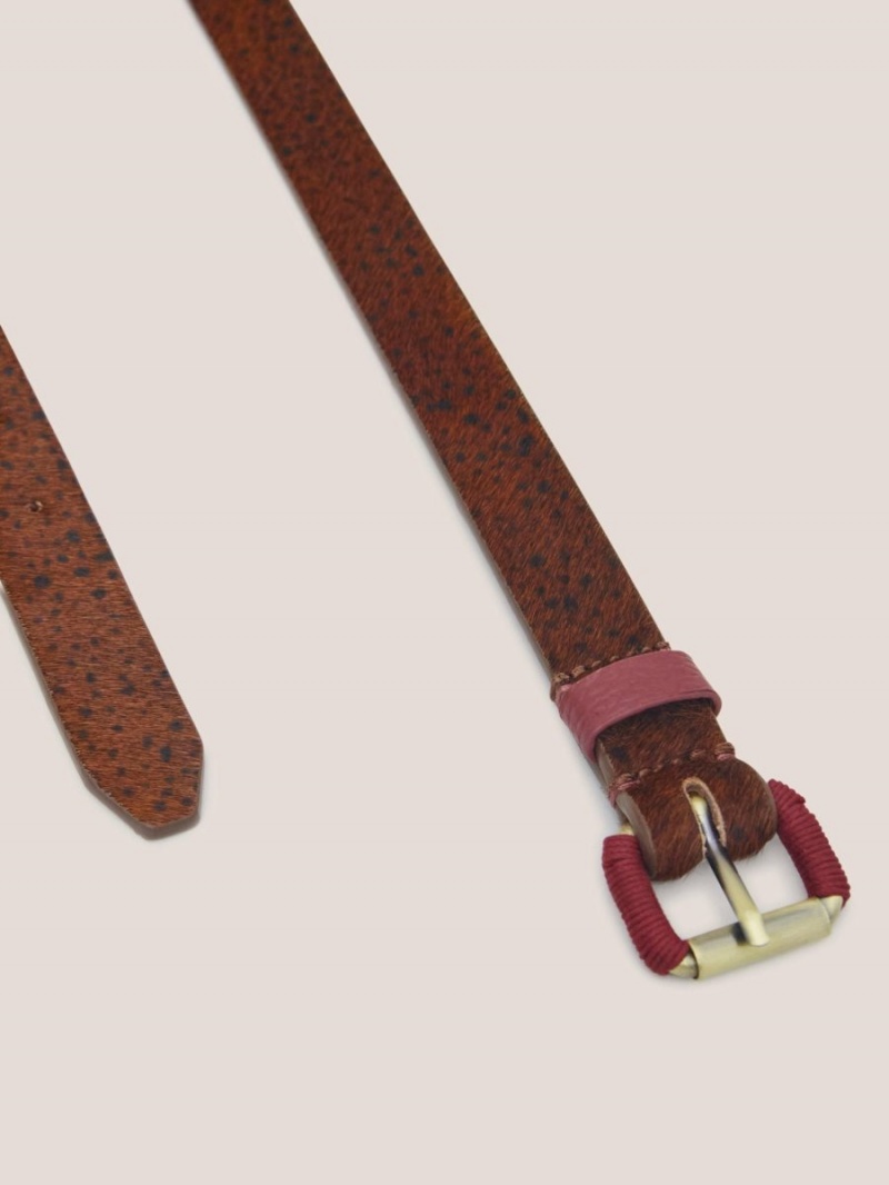 White Stuff Clara Leather Buckle Belt Tan Multi | 80637-OFMI