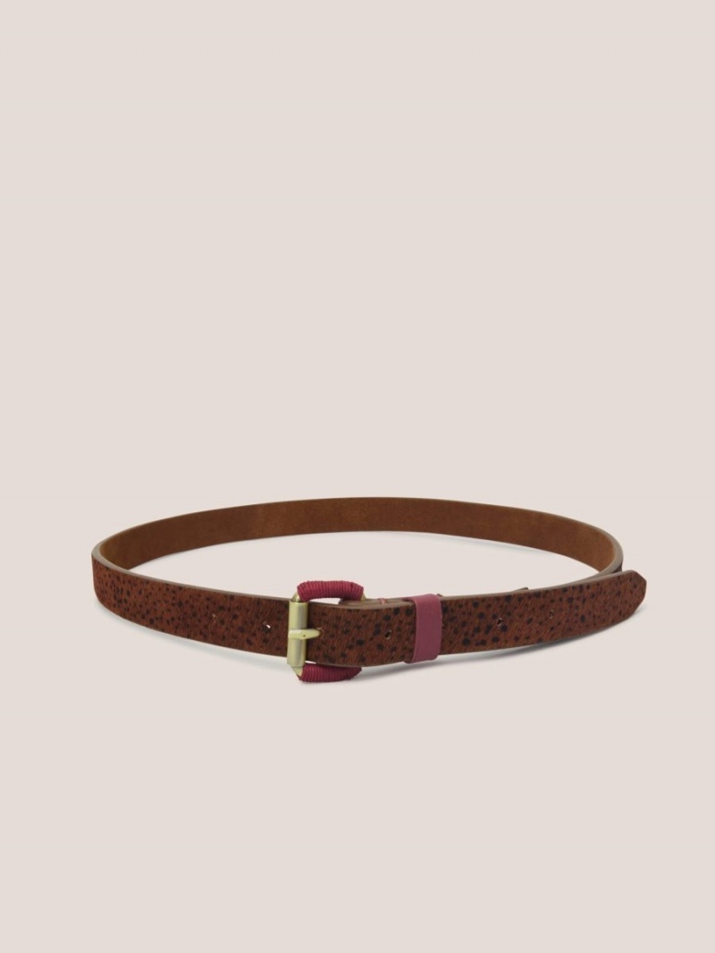 White Stuff Clara Leather Buckle Belt Tan Multi | 80637-OFMI